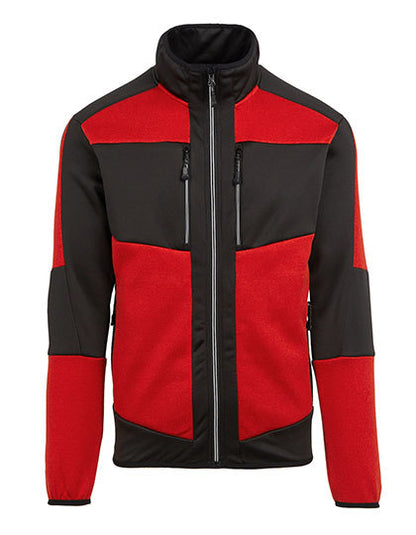 E-volve Unisex Knit Effect Stretch Midlayer Jacket - klassisches Rot - Schwarz