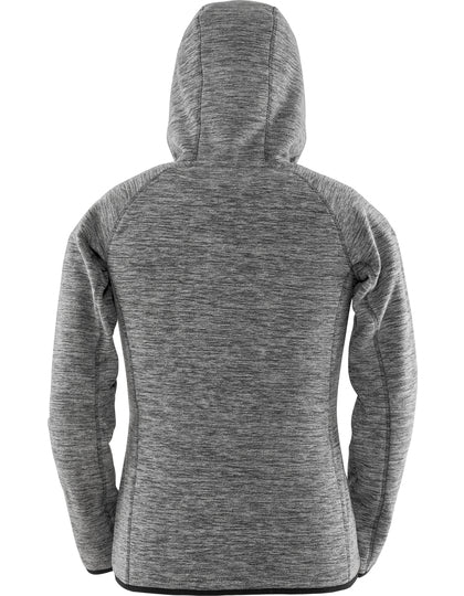 Women´s Microfleece Hoodi - Mergelgrau - Schwarz