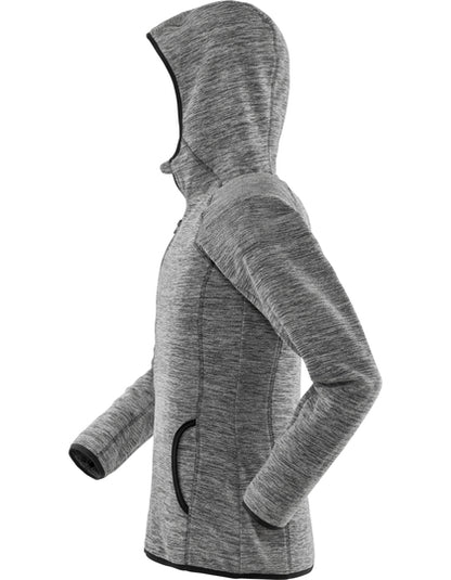 Women´s Microfleece Hoodi - Mergelgrau - Schwarz