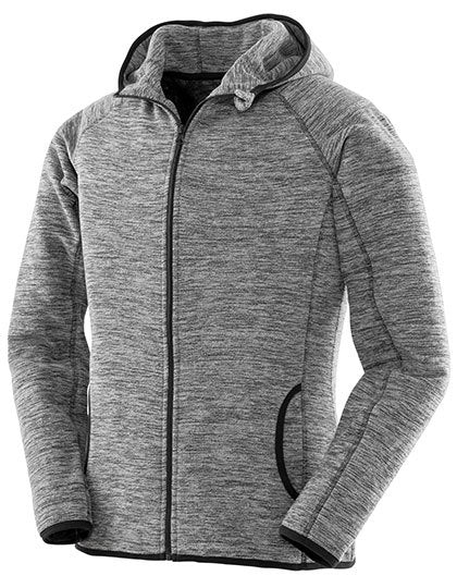 Women´s Microfleece Hoodi - Mergelgrau - Schwarz