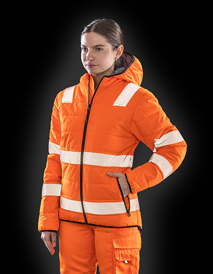 Recycled Ripstop Padded Safety Jacket - Fluoreszierendes Orange