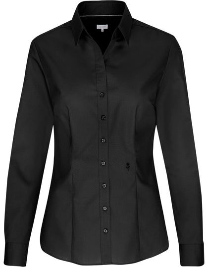 Women´s Blouse Slim Fit Long Sleeve-Schwarz