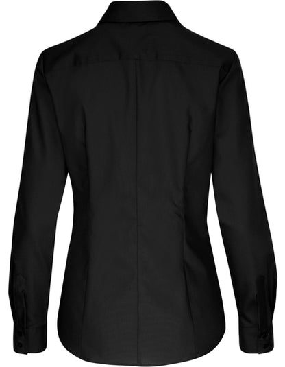 Women´s Blouse Slim Fit Long Sleeve-Schwarz