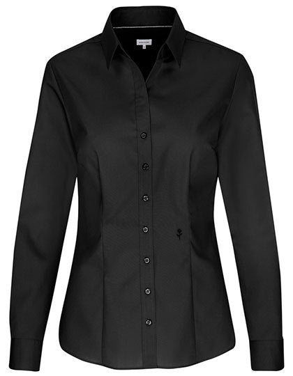 Women´s Blouse Slim Fit Long Sleeve-Schwarz