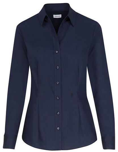 Women´s Blouse Slim Fit Long Sleeve-Dunkelblau