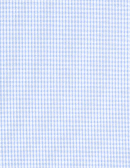 Women´s Blouse Slim Fit Check/Stripes Long Sleeve-Neues Karomuster Hellblau-Weiß