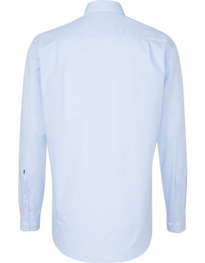 Men´s Shirt Regular Fit Check/Stripes Long Sleeve-Hellblau-Weiß kariert