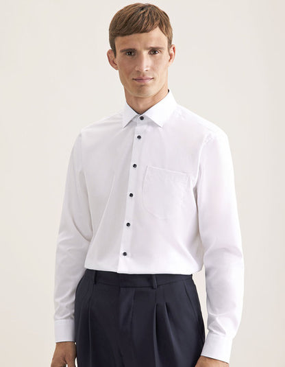 Men´s Shirt Poplin Regular Fit Long Sleeve-Weiß