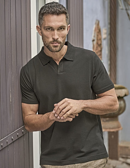 Luxury Stretch V-Neck Polo - Weiss