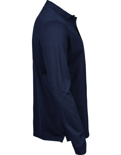 Men´s Luxury Stretch Long Sleeve Polo -   Marine