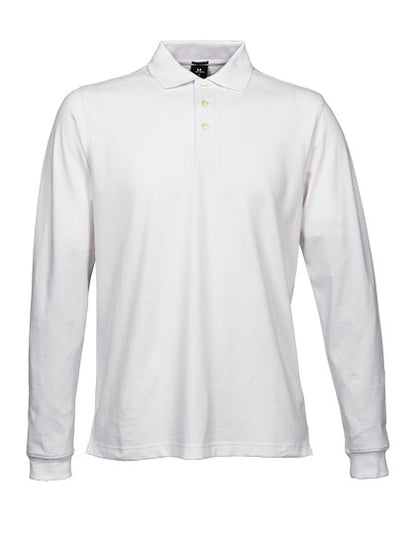 Men´s Luxury Stretch Long Sleeve Polo - Weiss