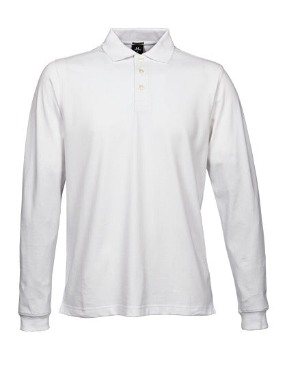 Men´s Luxury Stretch Long Sleeve Polo - Weiss