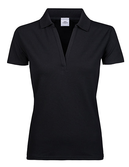 Women´s Luxury Stretch V-Neck Polo - Schwarz