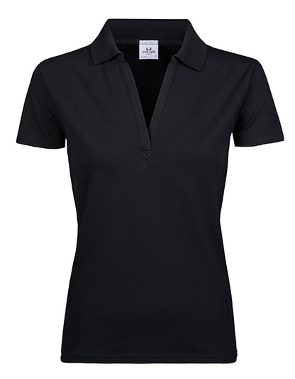 Women´s Luxury Stretch V-Neck Polo - Schwarz