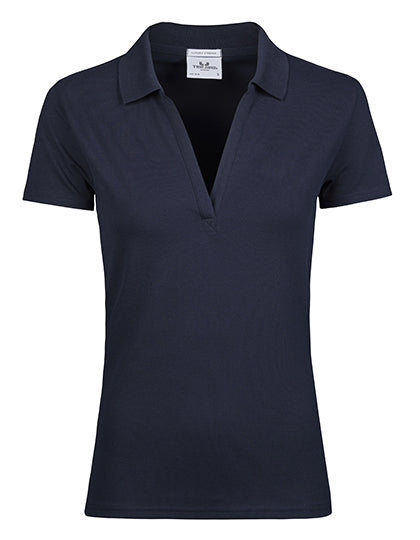 Women´s Luxury Stretch V-Neck Polo - Marine