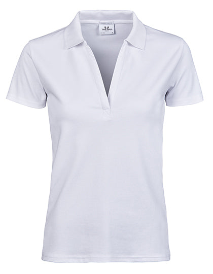 Women´s Luxury Stretch V-Neck Polo - Weiss