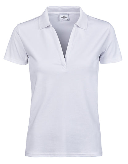 Women´s Luxury Stretch V-Neck Polo - Weiss