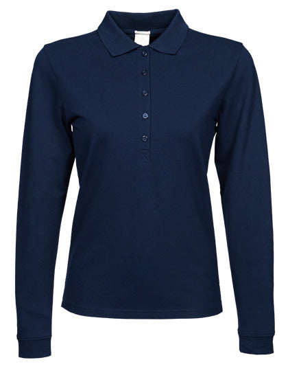 Women´s Luxury Stretch Long Sleeve Polo - Marine