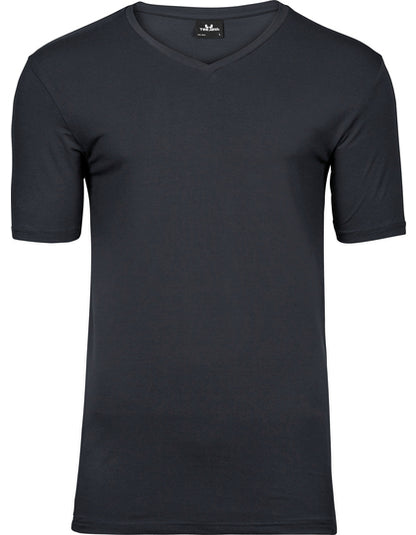 Stretch V-Neck Tee - Schwarz