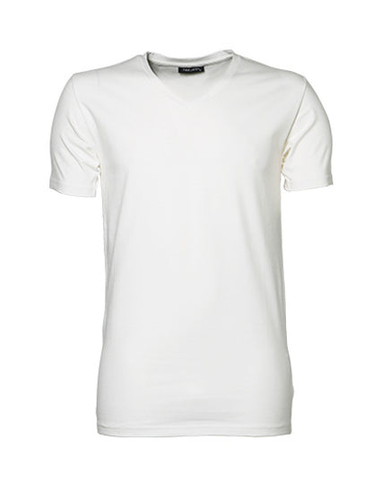 Stretch V-Neck Tee - Weiss