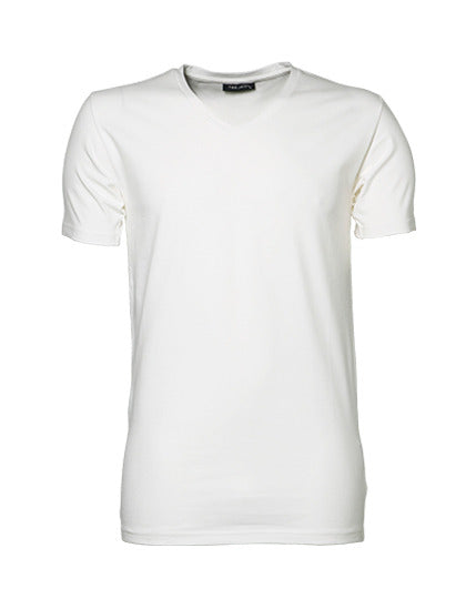 Stretch V-Neck Tee - Weiss