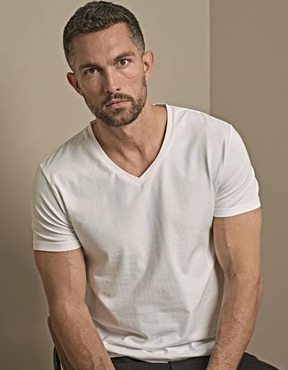 Stretch V-Neck Tee - Schwarz