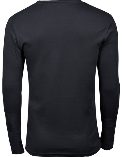 Men´s Long Sleeve Interlock Tee - Dunkelgrau (einfarbig)