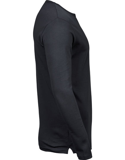 Men´s Long Sleeve Interlock Tee - Dunkelgrau (einfarbig)