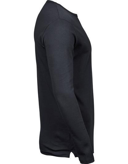 Men´s Long Sleeve Interlock Tee - Dunkelgrau (einfarbig)