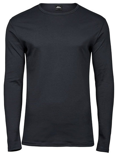Men´s Long Sleeve Interlock Tee - Dunkelgrau (einfarbig)