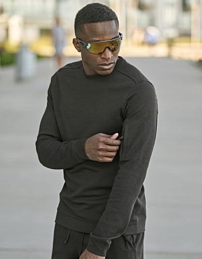 Athletic Crew Neck Sweat -  Schwaraz