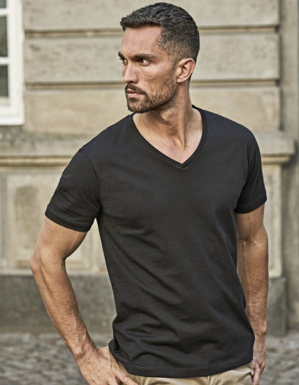 Fashion V-Neck Sof Tee - Dunkelgrau (einfarbig)