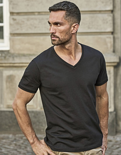 Fashion V-Neck Sof Tee - Dunkelgrau (einfarbig)
