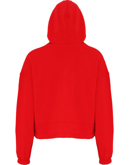 Women´s Cropped Oversize Hoodie -  Feuerrot