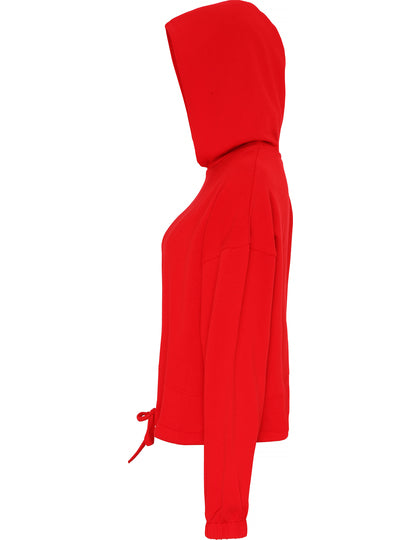 Women´s Cropped Oversize Hoodie -  Feuerrot