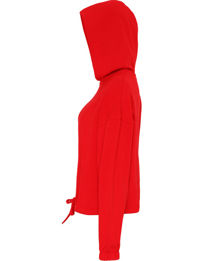 Women´s Cropped Oversize Hoodie -  Feuerrot