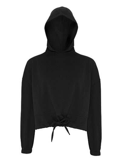 Women´s Cropped Oversize Hoodie - Schwaraz