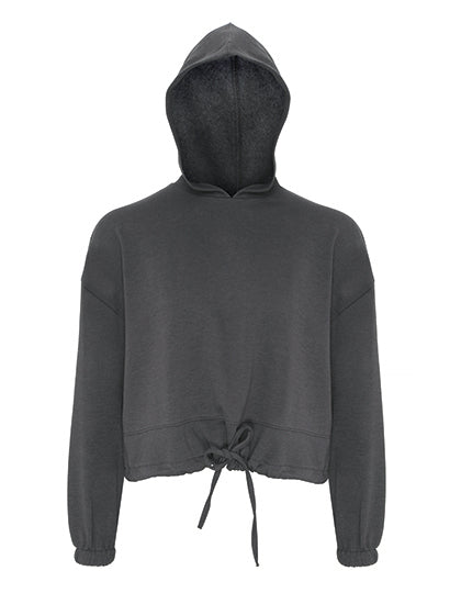 Women´s Cropped Oversize Hoodie  - Holzkohle