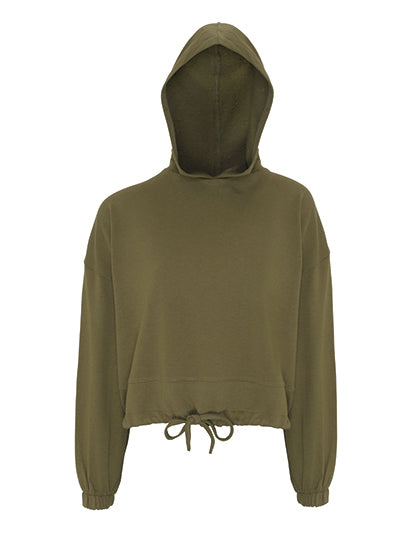 Women´s Cropped Oversize Hoodie - Olive