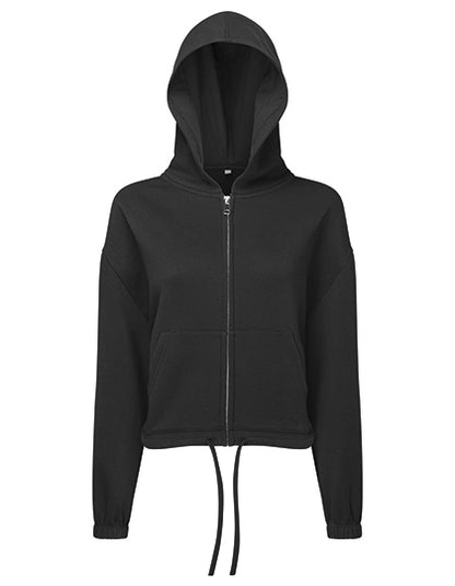 Women´s Recycled Drawstring Full-Zip Hoodie - Schwaraz