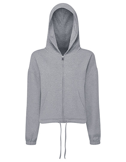 Women´s Recycled Drawstring Full-Zip Hoodie -   Heather Grey