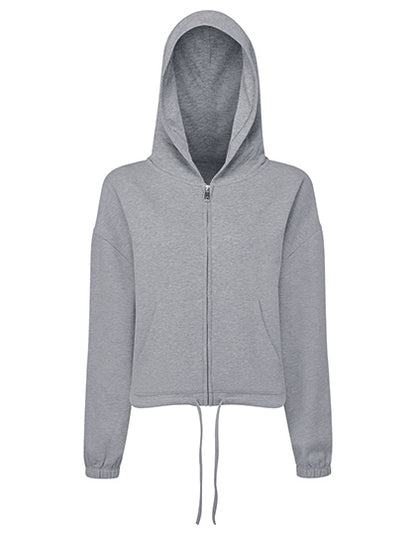Women´s Recycled Drawstring Full-Zip Hoodie -   Heather Grey