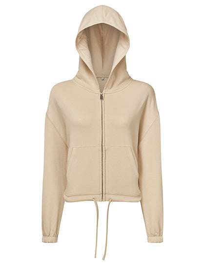 Women´s Recycled Drawstring Full-Zip Hoodie - Nackt