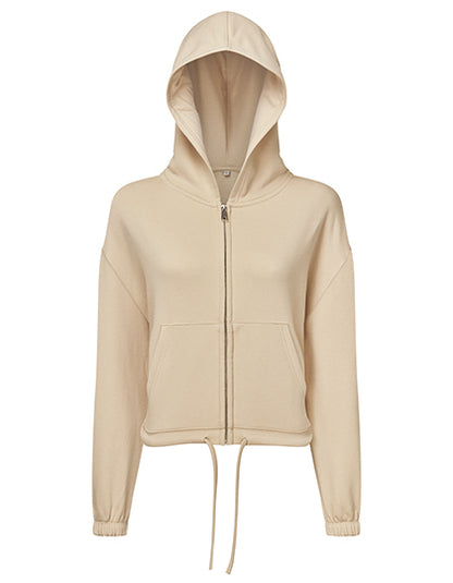 Women´s Recycled Drawstring Full-Zip Hoodie - Nackt