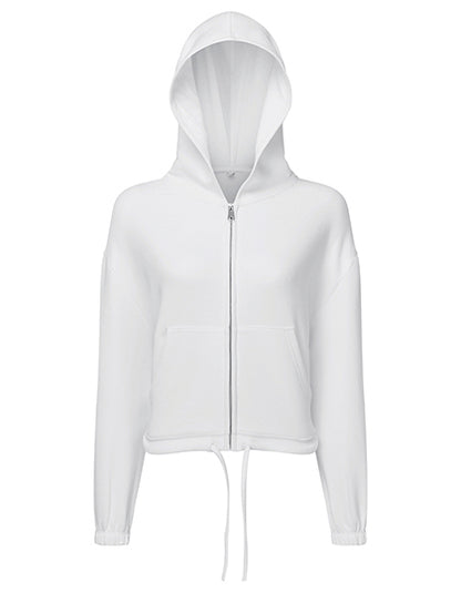 Women´s Recycled Drawstring Full-Zip Hoodie - Weiss