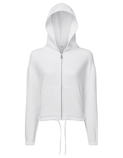 Women´s Recycled Drawstring Full-Zip Hoodie - Weiss