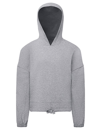 Kids Recycled Cropped Oversize Hoodie  -        Heather Grey