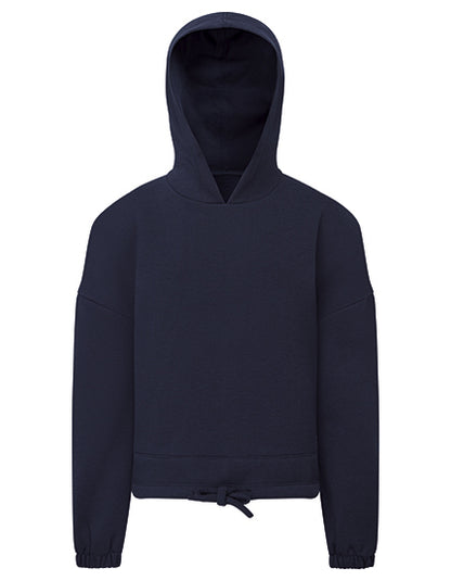 Kids Recycled Cropped Oversize Hoodie  - Marine