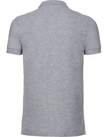 Men's Fitted Stretch Polo  -   helles Oxford (Heather)