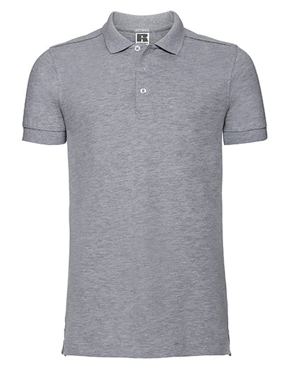 Men's Fitted Stretch Polo  -   helles Oxford (Heather)